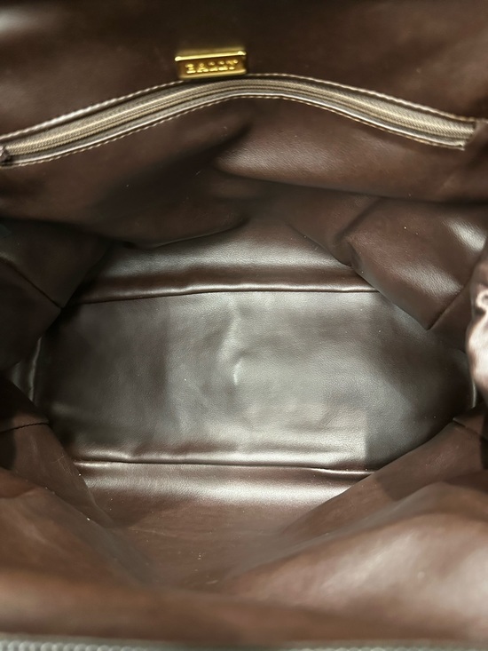 Vintage 1980s Bally Brown Lambskin Quilted Tassel Satchel Top Handle w/ D-Rings - Picture 12 of 14